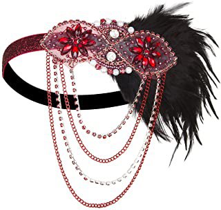 Amazon.com: 1920s headpiece red: Clothing, Shoes & Jewelry
