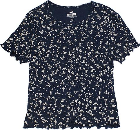 Hollister Women's Easy Fit Flattering & Lightweight Crop T-Shirt HOW-10 at Amazon Women’s Clothing store