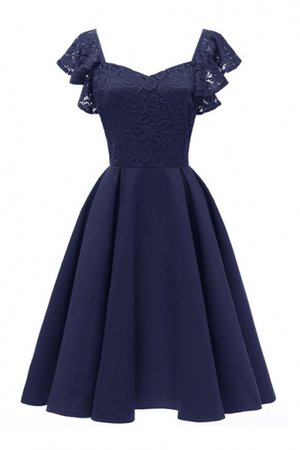 blue ruffle lace dress