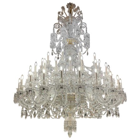 Monumental Baccarat 'attributed' Crystal Chandelier, c1890