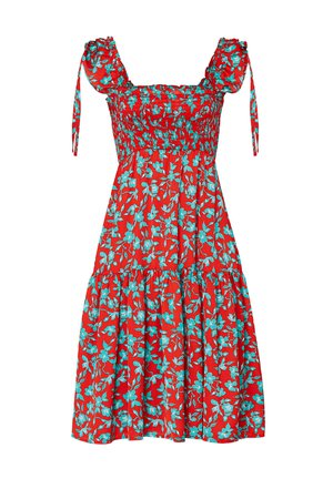 Red Floral Printed Dress by Love, Whit by Whitney Port