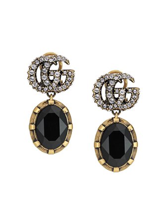 Gucci crystal-detail Double G Earrings - Farfetch