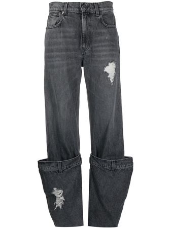 JW Anderson Bucket distressed-efffect Jeans - Farfetch