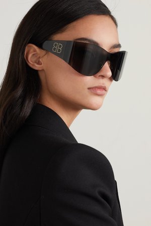 Gray Cat-eye studded acetate sunglasses | Balenciaga | NET-A-PORTER