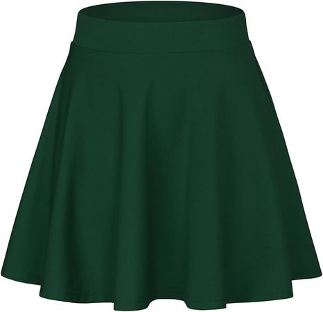 Amazon.com: Century Star Women's Stretchy Flared Pleated Skater Skirt Tennis School Uniforms A Line Mini Short Skirt Dark Green XX-Large : Clothing, Shoes & Jewelry