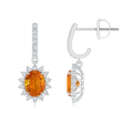 orange halo floral earrings