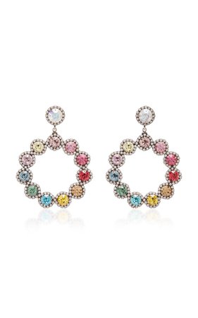 Isabelle Rainbow Brass and Crystal Hoop Earrings by Dannijo | Moda Operandi