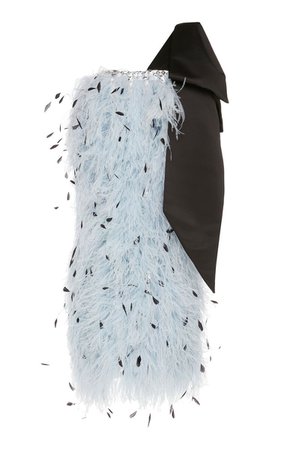 One-Shoulder Feather Midi Dress by RICHARD QUINN