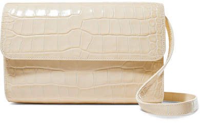 BY FAR - Cross-over Croc-effect Leather Shoulder Bag - Cream