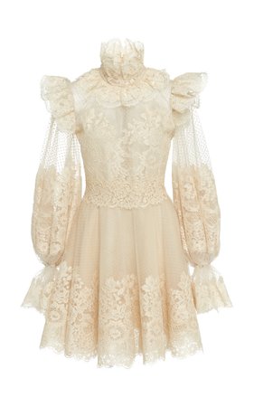 Ruffled Flocked Tulle Mini Dress by Zimmermann | Moda Operandi