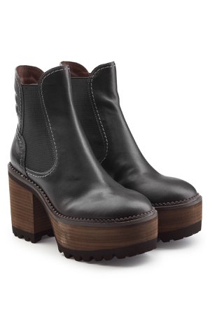 Leather Platform Boots Gr. IT 38