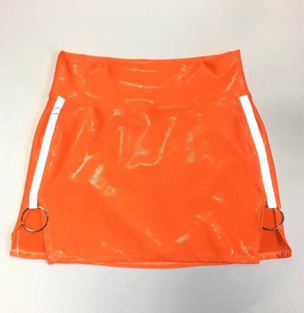 Neon Orange High Waisted Skirt Orange Waisted Skirt Rave