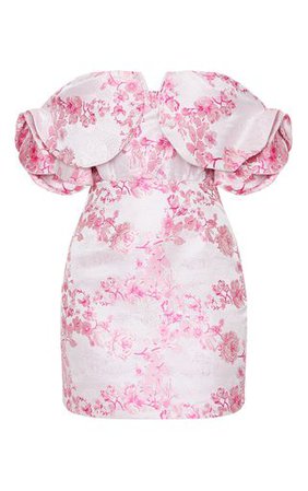 Pink V Bar Jacquard Bodycon Dress | Dresses | PrettyLittleThing