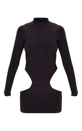 Black High Neck Extreme Bodycon Dress | Tops | PrettyLittleThing USA