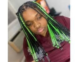 green  and black braids with beads - Google Search