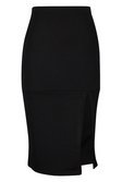 Slit Front Midi Skirt | boohoo black