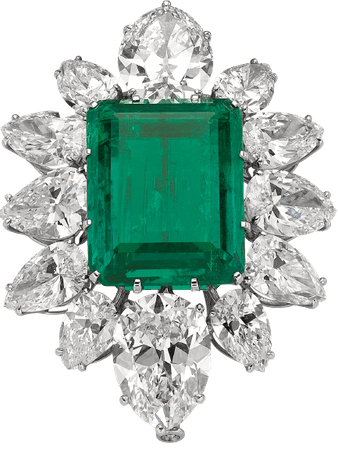 Bvlgari, Emerald and diamond brooch