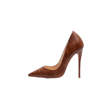 Brown snake skin heels