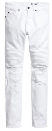 H&M white ripped skinny jeans