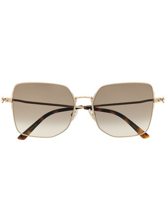 Jimmy Choo Eyewear Trisha oversized square sunglasses brown & gold TRISHAGSK - Farfetch