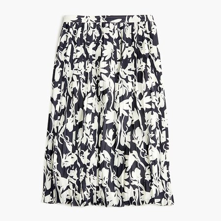 J.Crew: Pleated Midi Skirt In Shadow Floral