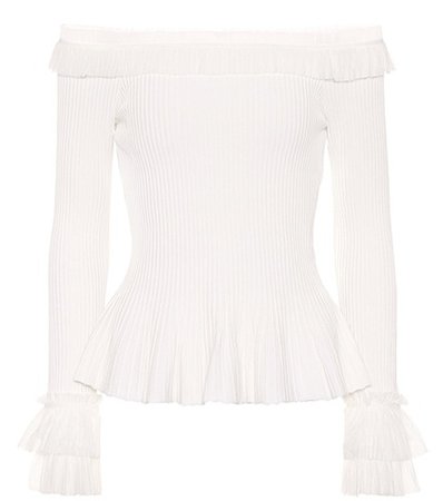 Ruffled off-the-shoulder top