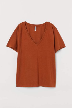 V-neck T-shirt - Orange