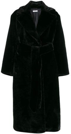 faux fur robe coat