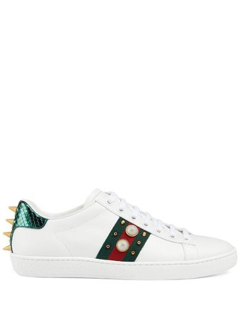 Shop white Gucci Ace studded sneakers with Express Delivery - Farfetch