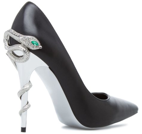 silver snake heels