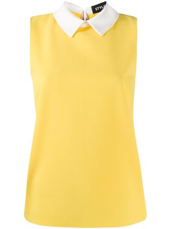 Styland Contrasting Collar straight-fit Vest - Farfetch