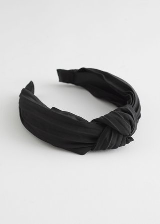 Plissé Knotted Alice Headband - Black - Hairaccessories - & Other Stories
