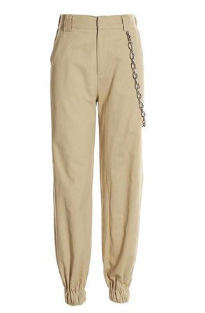 Khaki Cargo Trouser Pants with Chain | Women's Clothing – Shop Elettra | ShopLook