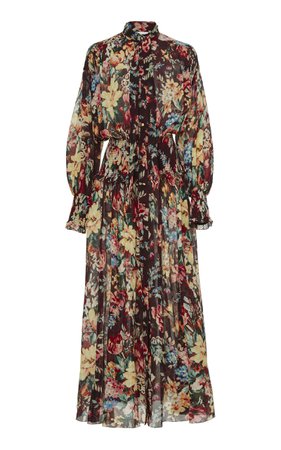 Allia Shirred Cotton & Silk Blend Maxi Dress by Zimmermann | Moda Operandi
