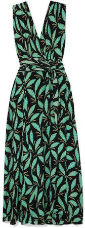 Printed Silk Crepe De Chine Maxi Dress - Green