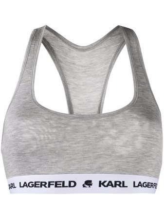 Karl Lagerfeld waistband-logo bralette - FARFETCH