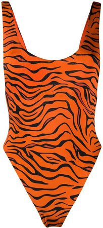 tiger print one-piece swimsuit