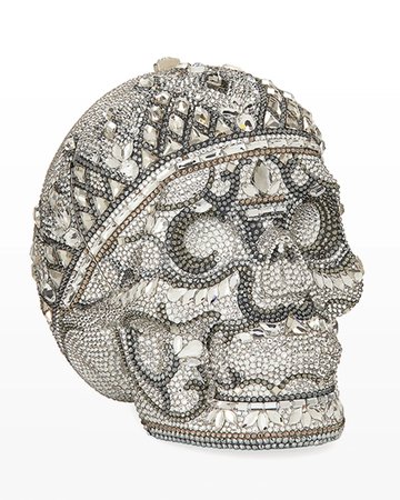 Judith Leiber Couture Katerina Crystal Skull Clutch Bag