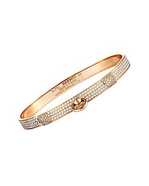 Hermes 18K Rose Gold 3.25 ct. tw. Diamond Bracelet / Gilt