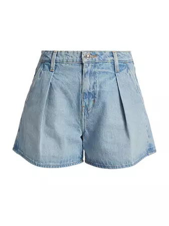 Shop Derek Lam 10 Crosby Josie Pleated Denim Shorts | Saks Fifth Avenue