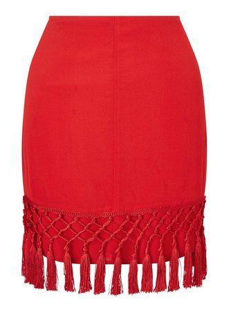 Red Tassel Mini Bodycon Skirt - Co-ords - Clothing - Miss Selfridge