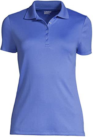 Lands' End Women's Supima Cotton Short Sleeve Polo Shirt : Clothing, Shoes & Jewelry