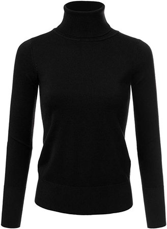 JJ Perfection Women's Stretch Knit Turtle Neck Long Sleeve Pullover Sweater at Amazon Women’s Clothing store