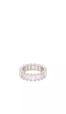 The M Jewelers NY The Emerald Cut Pave Ring in Silver | REVOLVE