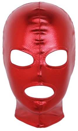red leather face mask