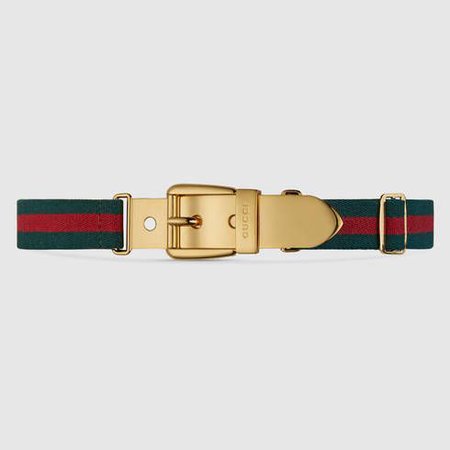 GUCCI Web Belt With Square Buckle