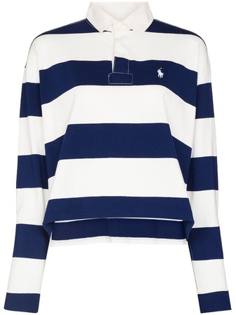 Polo Ralph Lauren Stripe Pattern Rugby Polo Top - Farfetch