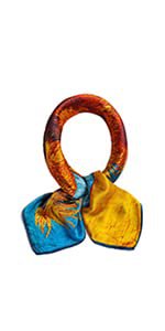 100% Pure Mulberry Silk Scarf for Hair-27''x27''- Women Men Neck Scarves- Digital Printed Headscarf (Beige& Coffee) at Amazon Women’s Clothing store