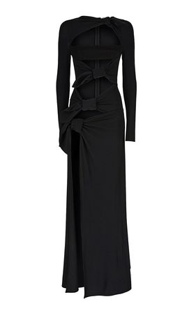 Candice Bow Cutout Jersey Maxi Dress By The Attico | Moda Operandi