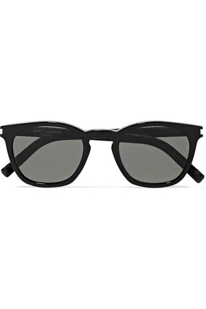 Saint Laurent | Cat-eye acetate and croc-effect leather sunglasses | NET-A-PORTER.COM